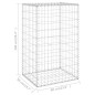 vidaXL Gabionenwand mit Abdeckung Verzinkter Stahl 60x50x100 cm vidaXL Gabionenwand mit Abdeckung Verzinkter Stahl 60x50x100 cm