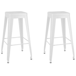 vidaXL Barhocker Stapelbar 2 Stk. Weiß Metall
