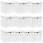 vidaXL Aufbewahrungsboxen mit Deckeln 10 Stk. Weiß 32x32x32 cm Stoff vidaXL Aufbewahrungsboxen mit Deckeln 10 Stk. Weiß 32x32x32 cm Stoff