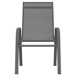 vidaXL Stapelbare Gartenstühle 6 Stk. Grau Textilene