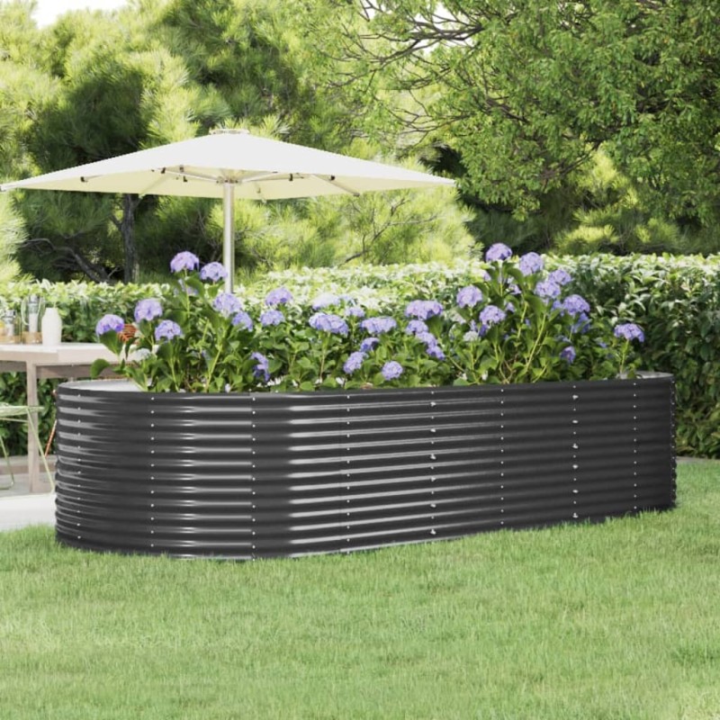 vidaXL Hochbeet Anthrazit 291x140x68 cm Pulverbeschichteter Stahl vidaXL Hochbeet Anthrazit 291x140x68 cm Pulverbeschichteter Stahl