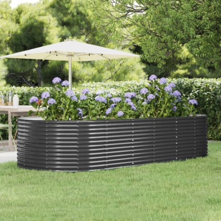 vidaXL Hochbeet Anthrazit 291x140x68 cm Pulverbeschichteter Stahl