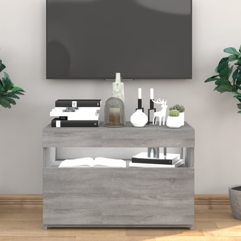 vidaXL TV-Schrank mit LED-Leuchten Grau Sonoma 60x35x40 cm vidaXL TV-Schrank mit LED-Leuchten Grau Sonoma 60x35x40 cm