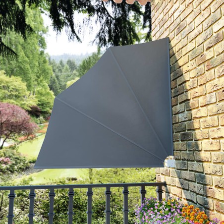vidaXL Faltbarer Balkonfächer Grau 140×140 cm