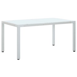 vidaXL Gartentisch Weiß 150 x 90 x 75 cm Poly Rattan