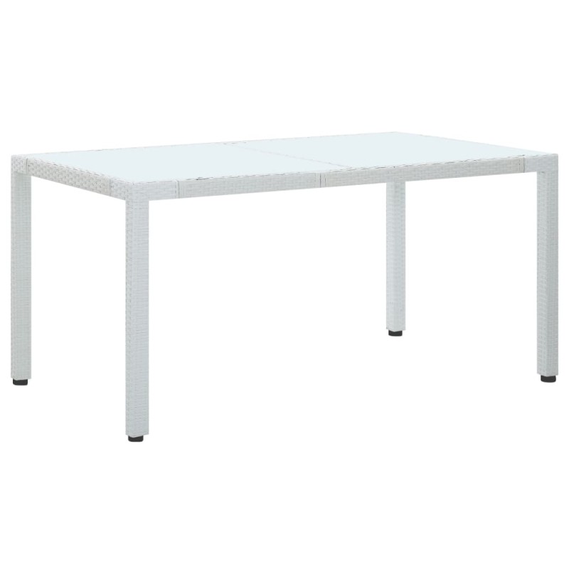 vidaXL Gartentisch Weiß 150 x 90 x 75 cm Poly Rattan vidaXL Gartentisch Weiß 150 x 90 x 75 cm Poly Rattan