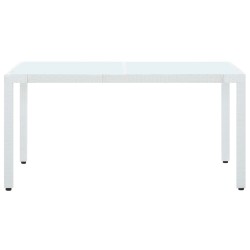 vidaXL Gartentisch Weiß 150 x 90 x 75 cm Poly Rattan
