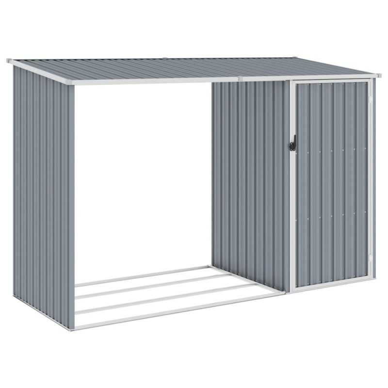vidaXL Garten Brennholzlager Grau 245x98x159 cm Verzinkter Stahl vidaXL Garten Brennholzlager Grau 245x98x159 cm Verzinkter Stahl