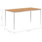 vidaXL Garten-Esstisch 160 x 80 x 75 cm Massivholz Teak und Edelstahl vidaXL Garten-Esstisch 160 x 80 x 75 cm Massivholz Teak und Edelstahl