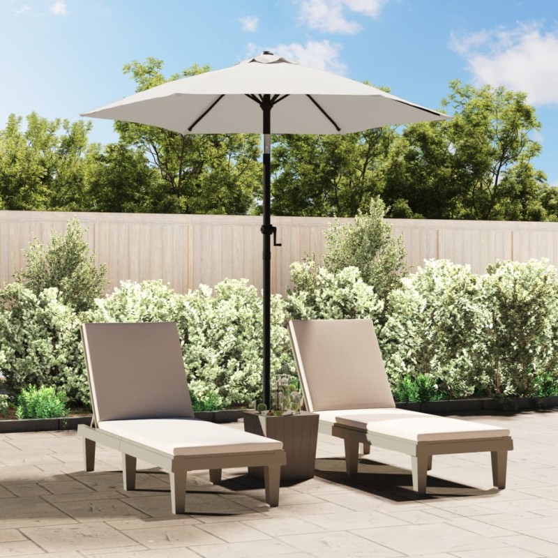 vidaXL Sonnenschirm Sandweiß 200 x 224 cm Aluminium vidaXL Sonnenschirm Sandweiß 200 x 224 cm Aluminium