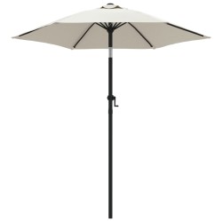 vidaXL Sonnenschirm Sandweiß 200 x 224 cm Aluminium