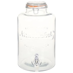 vidaXL Wasserspender XXL mit Zapfhahn Transparent 8 L Glas