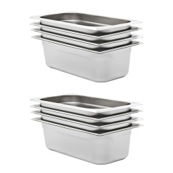 vidaXL Gastronormbehälter 8 Stk. GN 1/3 100 mm Edelstahl 