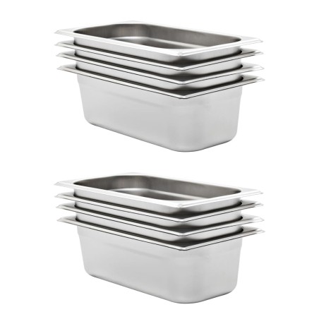 vidaXL Gastronormbehälter 8 Stk. GN 1/3 100 mm Edelstahl 