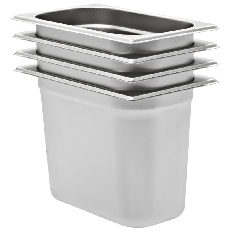 vidaXL Gastronormbehälter 4 Stk. GN 1/4 200 mm Edelstahl vidaXL Gastronormbehälter 4 Stk. GN 1/4 200 mm Edelstahl
