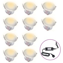 vidaXL LED-Bodenleuchten 10 Stk. Warmweiß