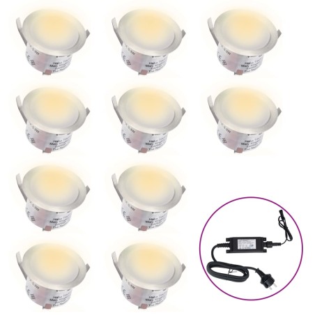vidaXL LED-Bodenleuchten 10 Stk. Warmweiß