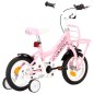 vidaXL Kinderfahrrad mit Frontgepäckträger 12 Zoll Weiß und Rosa vidaXL Kinderfahrrad mit Frontgepäckträger 12 Zoll Weiß und Rosa
