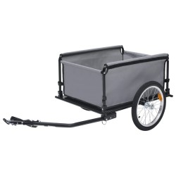 vidaXL Fahrrad-Lastenanhänger Grau und Orange 65 kg