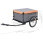 vidaXL Fahrrad-Lastenanhänger Grau und Orange 65 kg vidaXL Fahrrad-Lastenanhänger Grau und Orange 65 kg