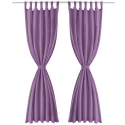 vidaXL Vorhänge Mikro-Satin 2 Stk. mit Schlaufen 140×175 cm Lila