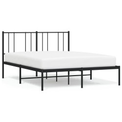 vidaXL Bettgestell mit Kopfteil Metall Schwarz 150x200 cm