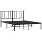 vidaXL Bettgestell mit Kopfteil Metall Schwarz 150x200 cm vidaXL Bettgestell mit Kopfteil Metall Schwarz 150x200 cm