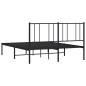 vidaXL Bettgestell mit Kopfteil Metall Schwarz 150x200 cm vidaXL Bettgestell mit Kopfteil Metall Schwarz 150x200 cm