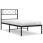 vidaXL Bettgestell mit Kopfteil Metall Schwarz 90x190 cm vidaXL Bettgestell mit Kopfteil Metall Schwarz 90x190 cm