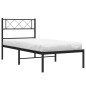 vidaXL Bettgestell mit Kopfteil Metall Schwarz 90x190 cm vidaXL Bettgestell mit Kopfteil Metall Schwarz 90x190 cm