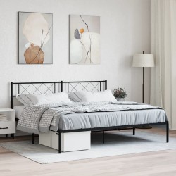 vidaXL Bettgestell mit Kopfteil Metall Schwarz 180x200 cm