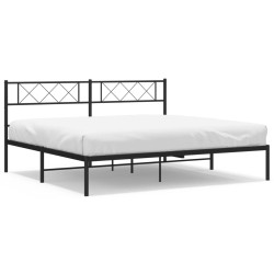 vidaXL Bettgestell mit Kopfteil Metall Schwarz 180x200 cm
