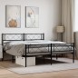 vidaXL Bettgestell mit Kopf- und Fußteil Metall Schwarz 140x190 cm vidaXL Bettgestell mit Kopf- und Fußteil Metall Schwarz 140x190 cm