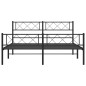 vidaXL Bettgestell mit Kopf- und Fußteil Metall Schwarz 140x190 cm vidaXL Bettgestell mit Kopf- und Fußteil Metall Schwarz 140x190 cm