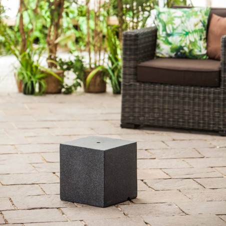 HEISSNER Terrassenbrunnen-Sockel Würfel 31 x 31 x 31 cm Schwarz