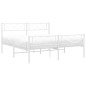 vidaXL Bettgestell mit Kopf- und Fußteil Metall Weiß 140x190 cm vidaXL Bettgestell mit Kopf- und Fußteil Metall Weiß 140x190 cm