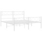 vidaXL Bettgestell mit Kopf- und Fußteil Metall Weiß 140x190 cm vidaXL Bettgestell mit Kopf- und Fußteil Metall Weiß 140x190 cm