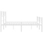 vidaXL Bettgestell mit Kopf- und Fußteil Metall Weiß 140x190 cm vidaXL Bettgestell mit Kopf- und Fußteil Metall Weiß 140x190 cm