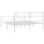 vidaXL Bettgestell mit Kopf- und Fußteil Metall Weiß 140x190 cm vidaXL Bettgestell mit Kopf- und Fußteil Metall Weiß 140x190 cm