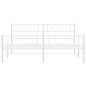 vidaXL Bettgestell mit Kopf- und Fußteil Metall Weiß 193x203 cm vidaXL Bettgestell mit Kopf- und Fußteil Metall Weiß 193x203 cm