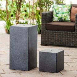 HEISSNER Terrassenbrunnen-Sockel Würfel 31 x 31 x 31 cm Schwarz