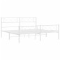 vidaXL Bettgestell mit Kopf- und Fußteil Metall Weiß 193x203 cm vidaXL Bettgestell mit Kopf- und Fußteil Metall Weiß 193x203 cm