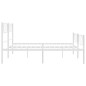 vidaXL Bettgestell mit Kopf- und Fußteil Metall Weiß 193x203 cm vidaXL Bettgestell mit Kopf- und Fußteil Metall Weiß 193x203 cm