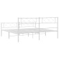 vidaXL Bettgestell mit Kopf- und Fußteil Metall Weiß 193x203 cm vidaXL Bettgestell mit Kopf- und Fußteil Metall Weiß 193x203 cm