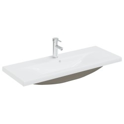 vidaXL Einbauwaschbecken mit Wasserhahn 101x39x18 cm Keramik Weiß