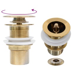 vidaXL Ablaufgarnitur ohne Überlauf Golden 6,4x6,4x9,1 cm   