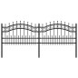 vidaXL Gartenzaun mit Speerspitzen Schwarz 115 cm Stahl vidaXL Gartenzaun mit Speerspitzen Schwarz 115 cm Stahl