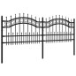 vidaXL Gartenzaun mit Speerspitzen Schwarz 115 cm Stahl vidaXL Gartenzaun mit Speerspitzen Schwarz 115 cm Stahl