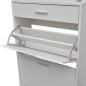 vidaXL Schuhschrank mit Schubfach und oberem Glasregal Holz Weiß vidaXL Schuhschrank mit Schubfach und oberem Glasregal Holz Weiß