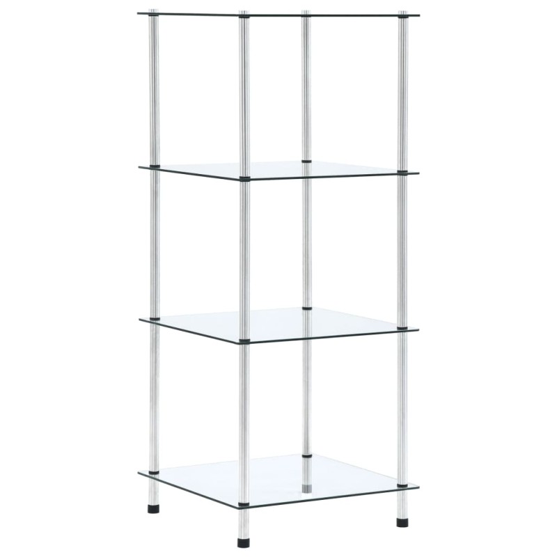 vidaXL Regal mit 4 Ablagen Transparent 40x40x100 cm Hartglas vidaXL Regal mit 4 Ablagen Transparent 40x40x100 cm Hartglas